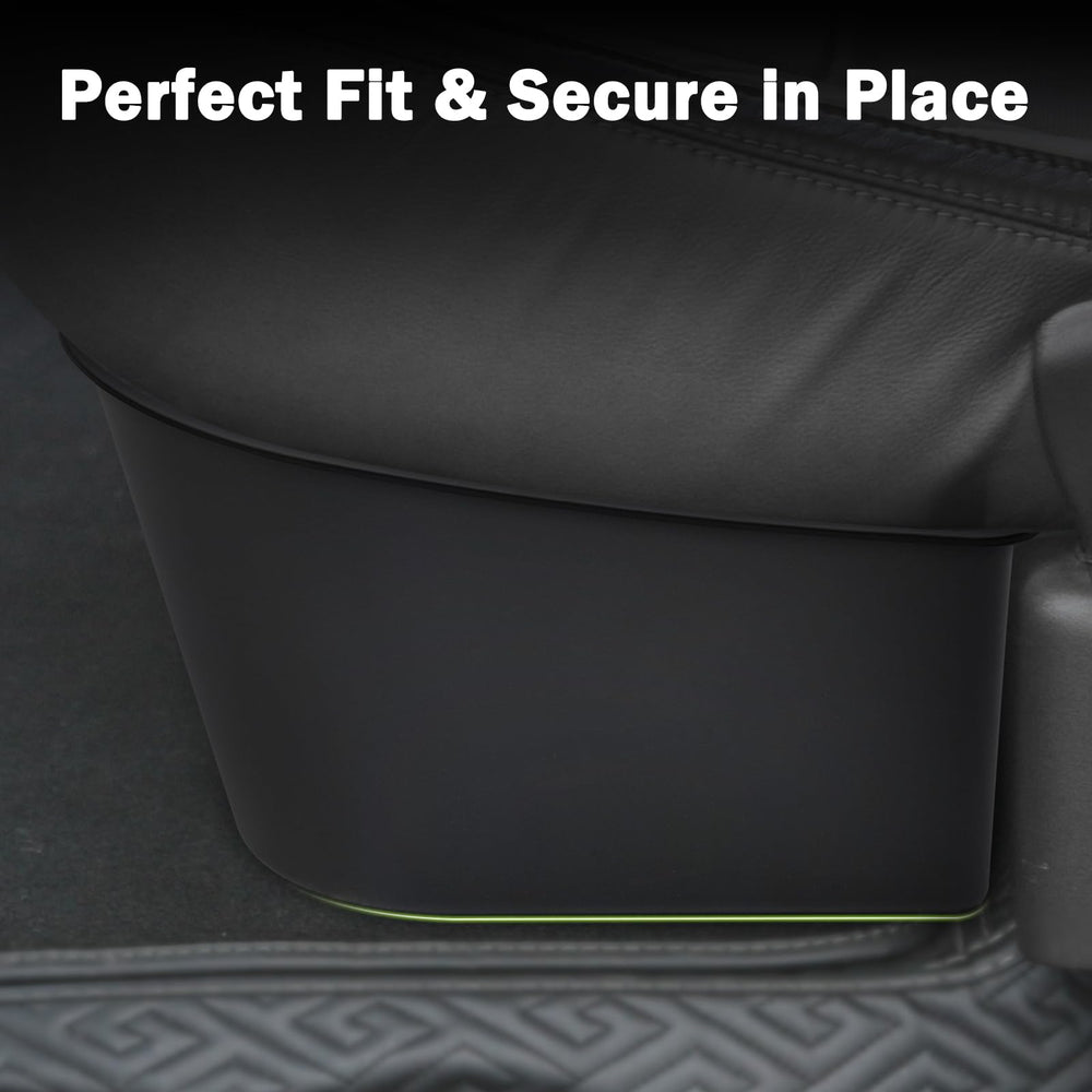 Compact under-seat storage maximizing space under a four-door crew cab.
