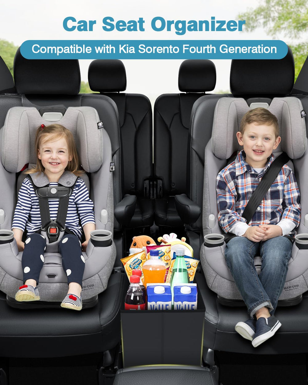 Mixsuper Liner console organizer provides easy access to essentials during travel
