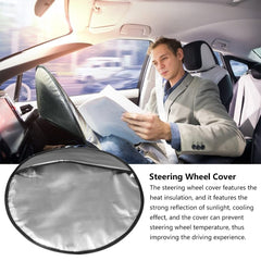 MiOYOOW steering wheel heat insulation with aluminum foil reflects sunlight effectively