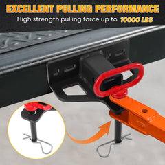 MJHHAPY hitch supports multiple towing methods with tow balls and chains for options.