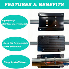 MJNAUY license plate visibility on rough terrain highlights sturdy, compliant mounting.