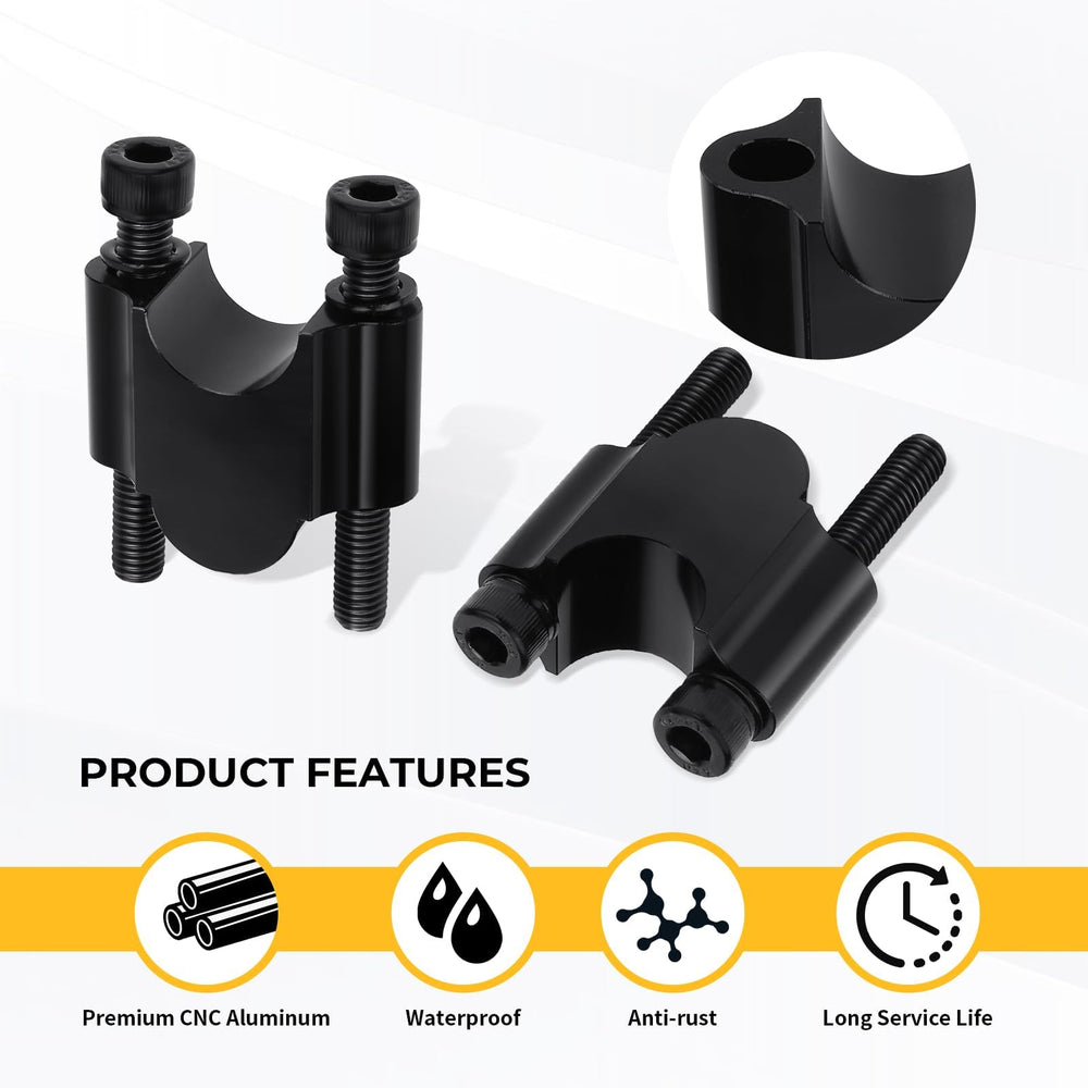 M MATI 7-8 inch handlebar riser top view highlights mounting surface clarity.