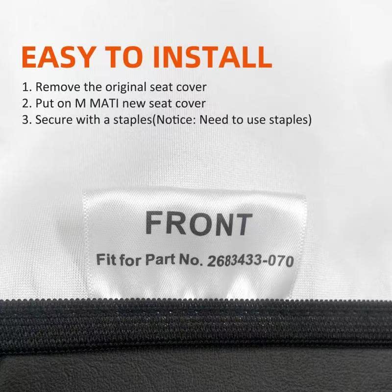 MMATI leather seat cover on Hawkeye 400 shows rugged protection.