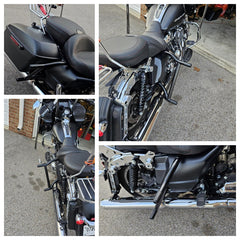 M Maintenanse saddlebag guards heavy gauge steel for lasting durability.