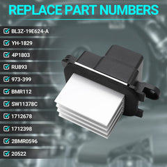 MNJWS blower resistor under-dash view highlighting easy direct-fit replacement.