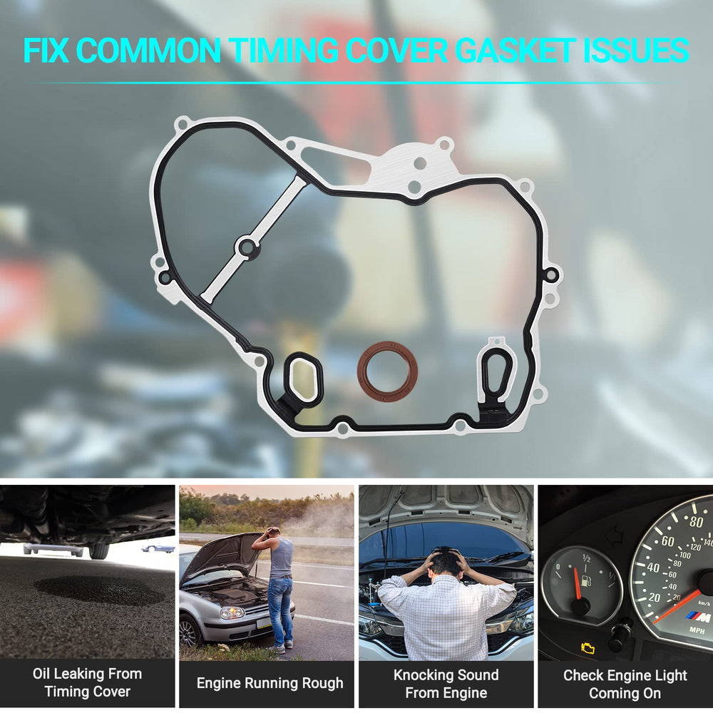 MNJWS installation checklist guides careful timing cover gasket replacement