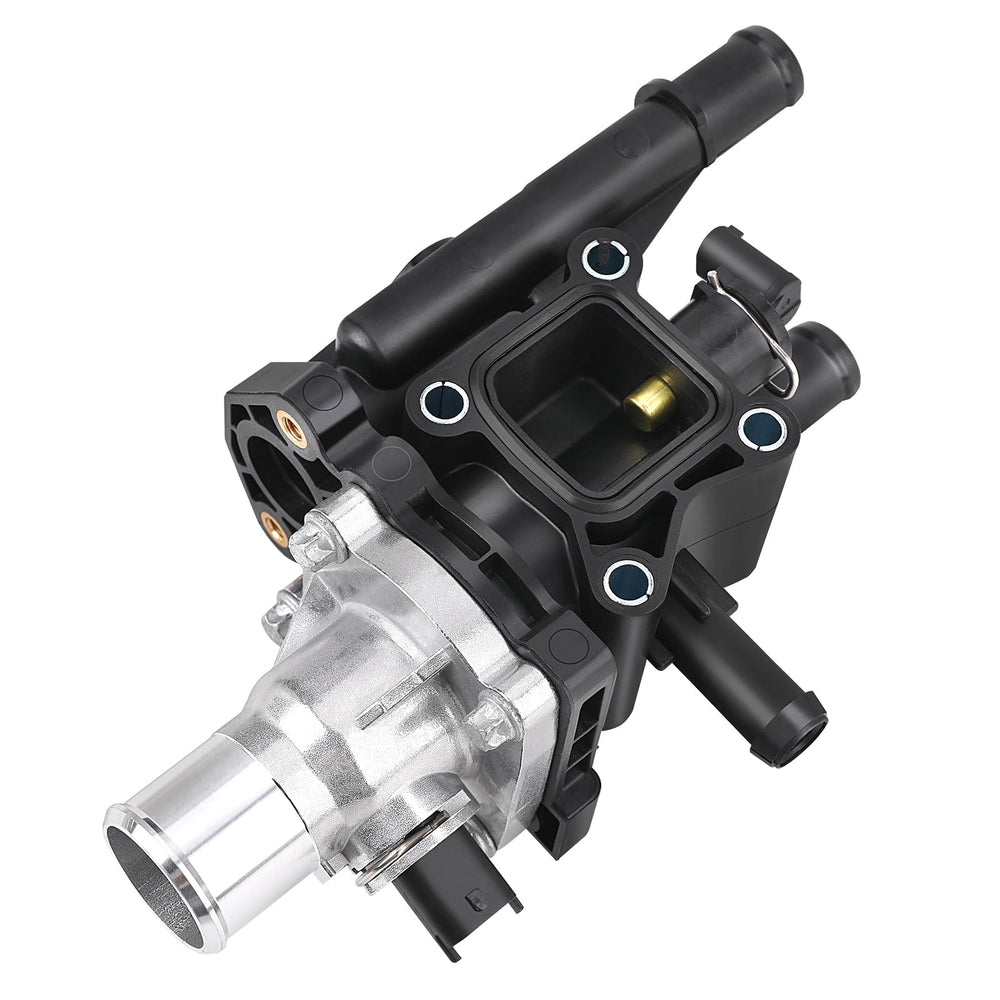MNJWS thermostat housing with gasket and sensor for reliable cooling.