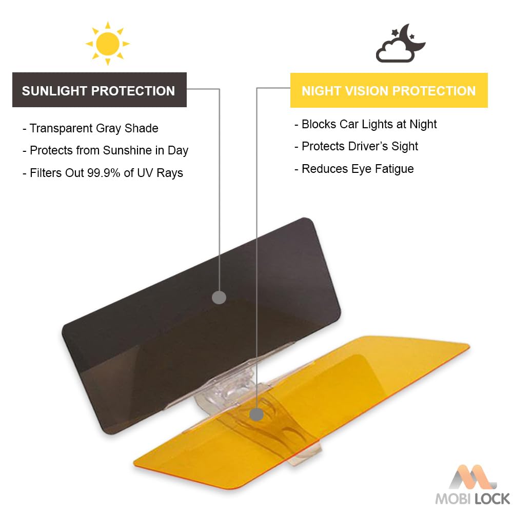 Mobi Lock two visors in pack for driver and passenger protection.