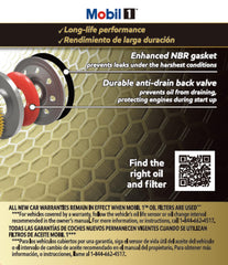 Pack shot of Mobil 1 Extended Performance oil filter M1-102A for extended service intervals