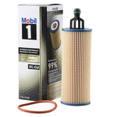 Mobil 1 Extended Performance oil filter front view emphasizes long-life filtration.