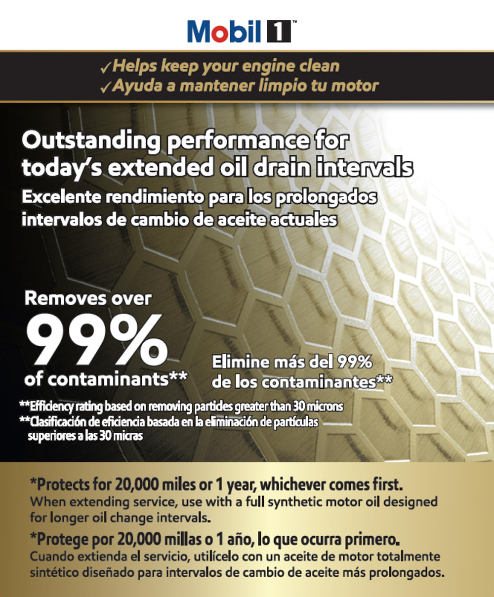 Mobil 1 M1-113A durable filter body highlighting robust construction.