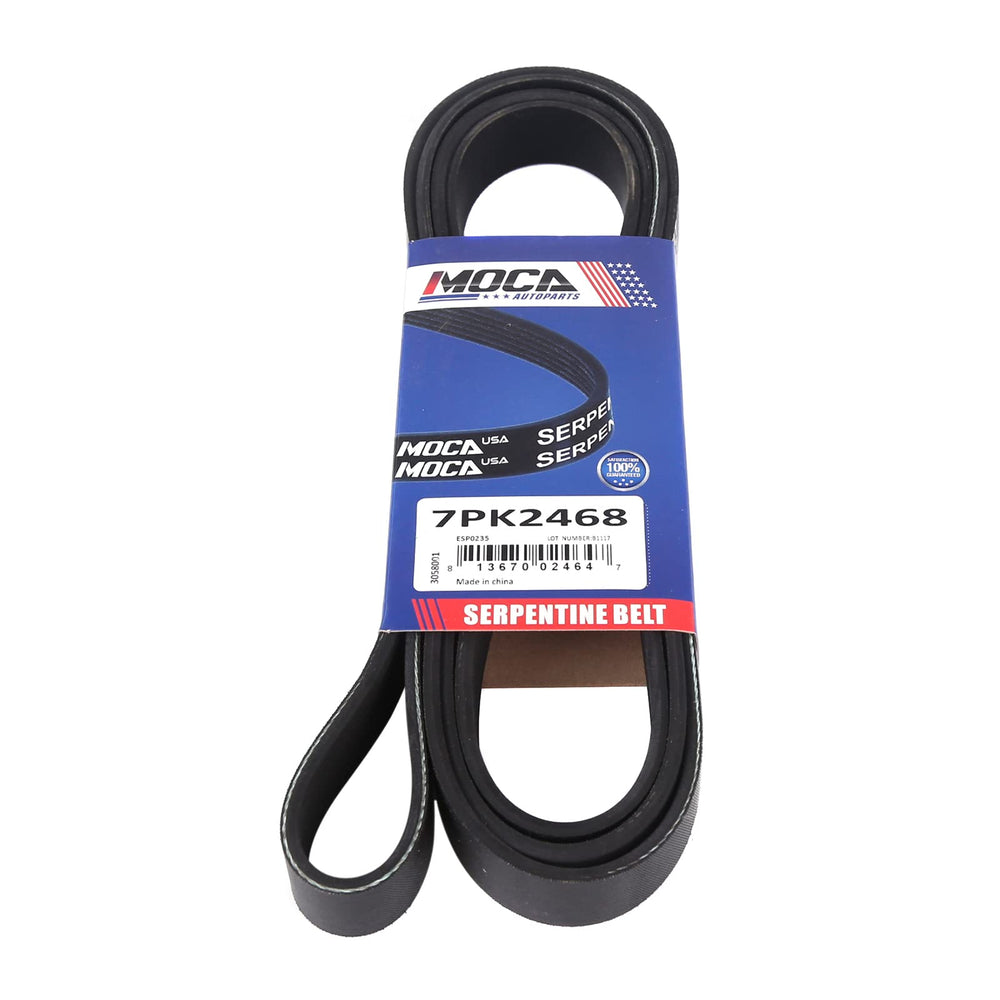 MOCA Autoparts branding on belt label aids quick identification