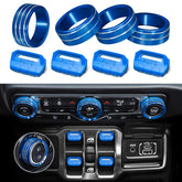 MOCHENT blue 8-piece button cover for Jeep Wrangler JL enhances interior style