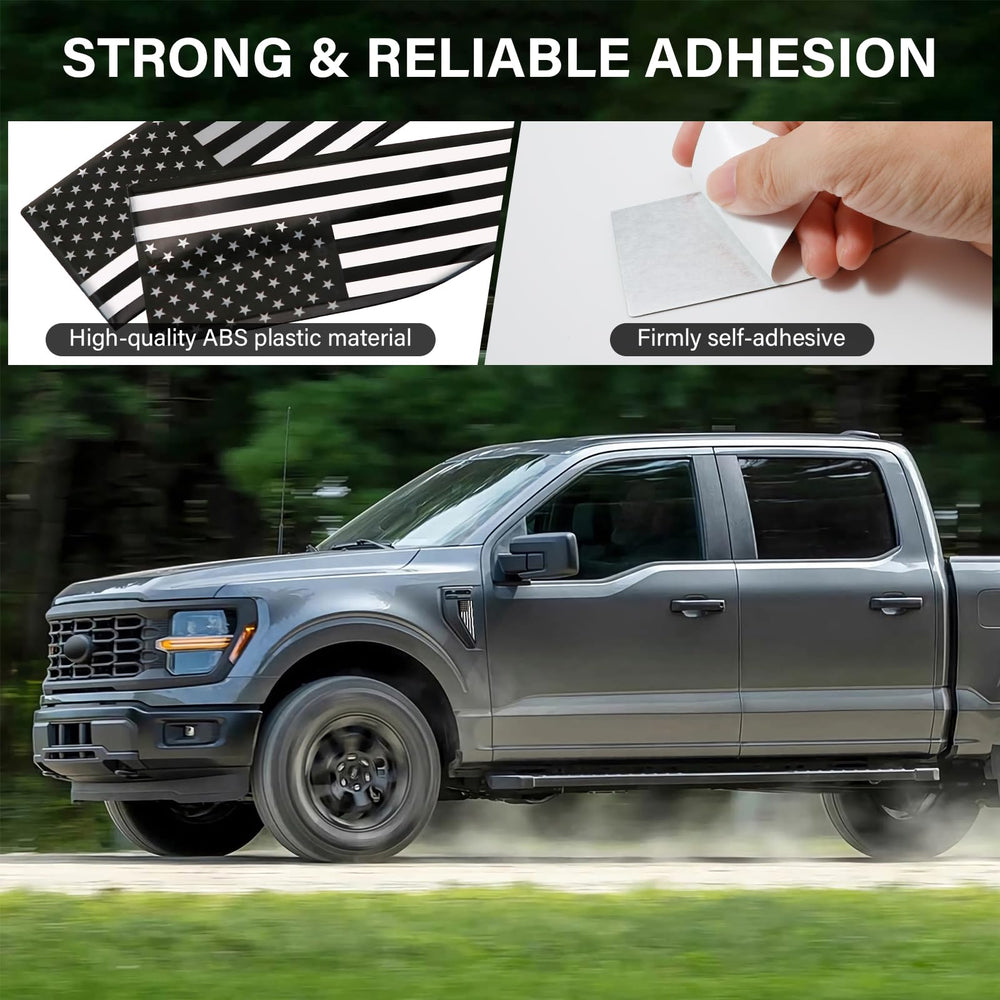 MOCHENT flag decal weatherproof material stands up to outdoor driving.