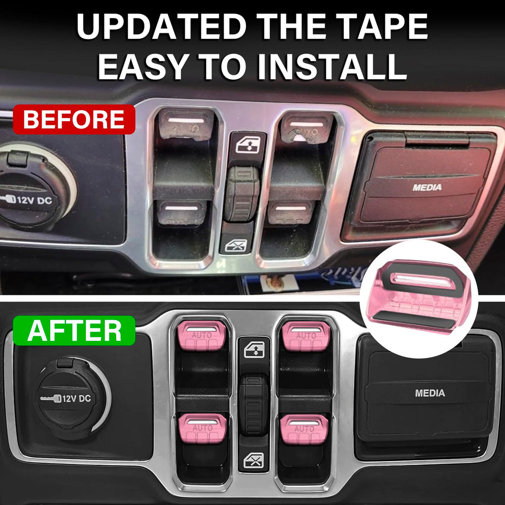 MOCHENT pink AC control knob cover for Gladiator JT improves grip and interior vibe