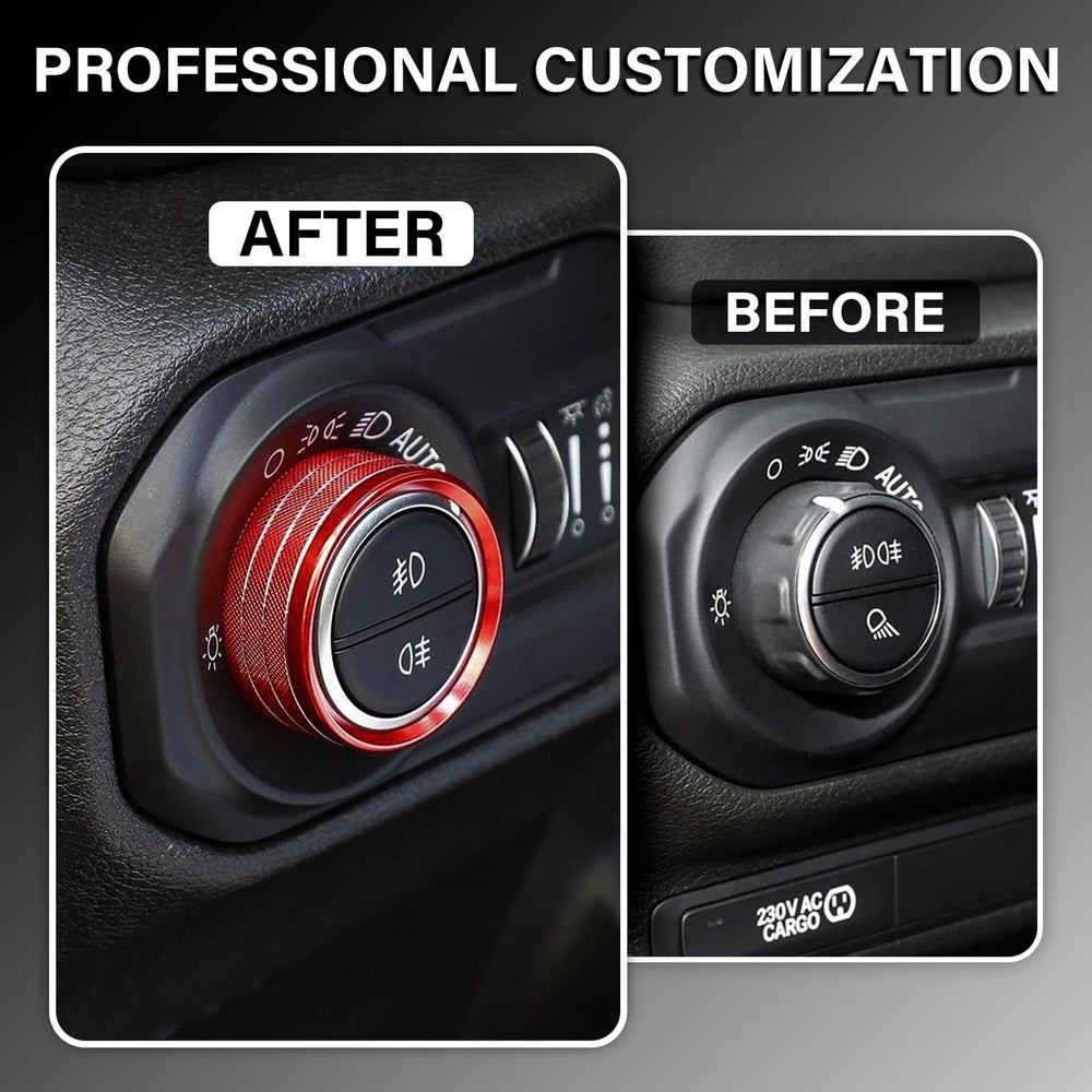 MOCHENT Gladiator JT red knob cover protects knobs with metallic luster.