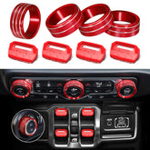MOCHENT Jeep Wrangler JL red knob cover enhances grip and interior style.