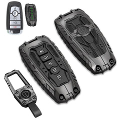 MOCHENT Mech Style gunmetal zinc alloy key fob cover on Ford F-150 for rugged protection