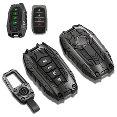 MOCHENT Mech Style gunmetal finish key fob cover protects Toyota Tundra keys from scratches.