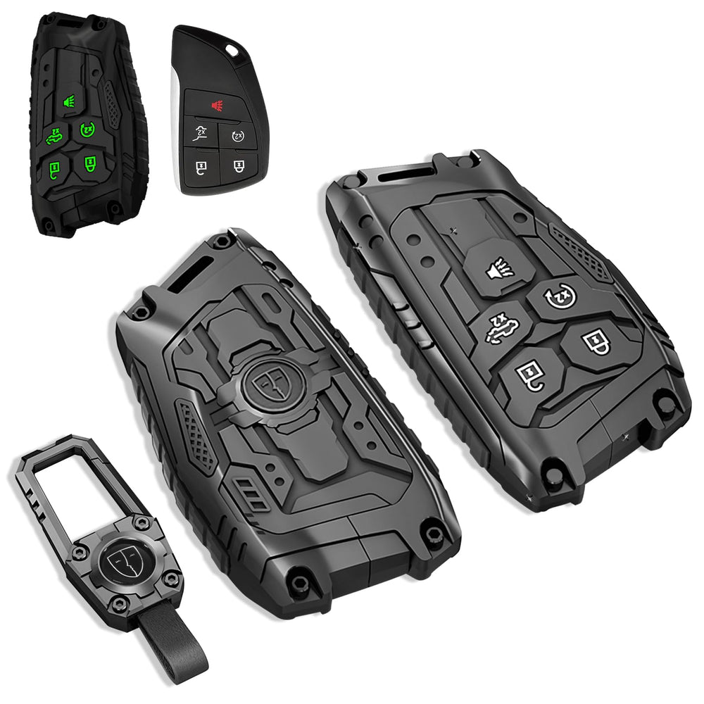 MOCHENT metal key fob cover in silver finish protecting GM keys with a sleek look