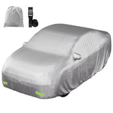 Mockins sedan car cover with straps and reflectors for secure, visible protection.