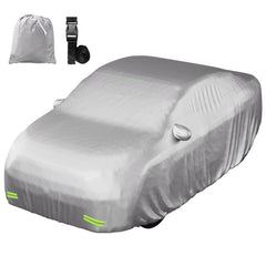Mockins sedan car cover with straps and reflectors for secure, visible protection.