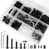 MOCODUO 195-piece stainless fairing bolt kit for bikes, universal fit and corrosion resistance.
