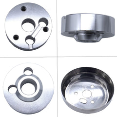 MOCW billet aluminum hub adapter with black powder coat finish for durability