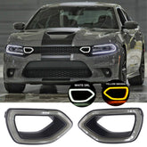 MOCW grille lights for SRT Scat Pack front-left smoke, enhancing night visibility