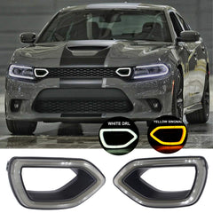 MOCW grille lights for SRT Scat Pack front-left smoke, enhancing night visibility