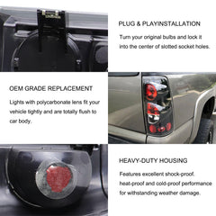 MOCW tail light closeup shows durable ABS housing for sturdy construction.