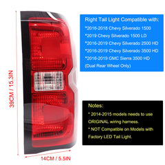 MOCW taillight assembly for Silverado with red lens and included halogen bulbs.
