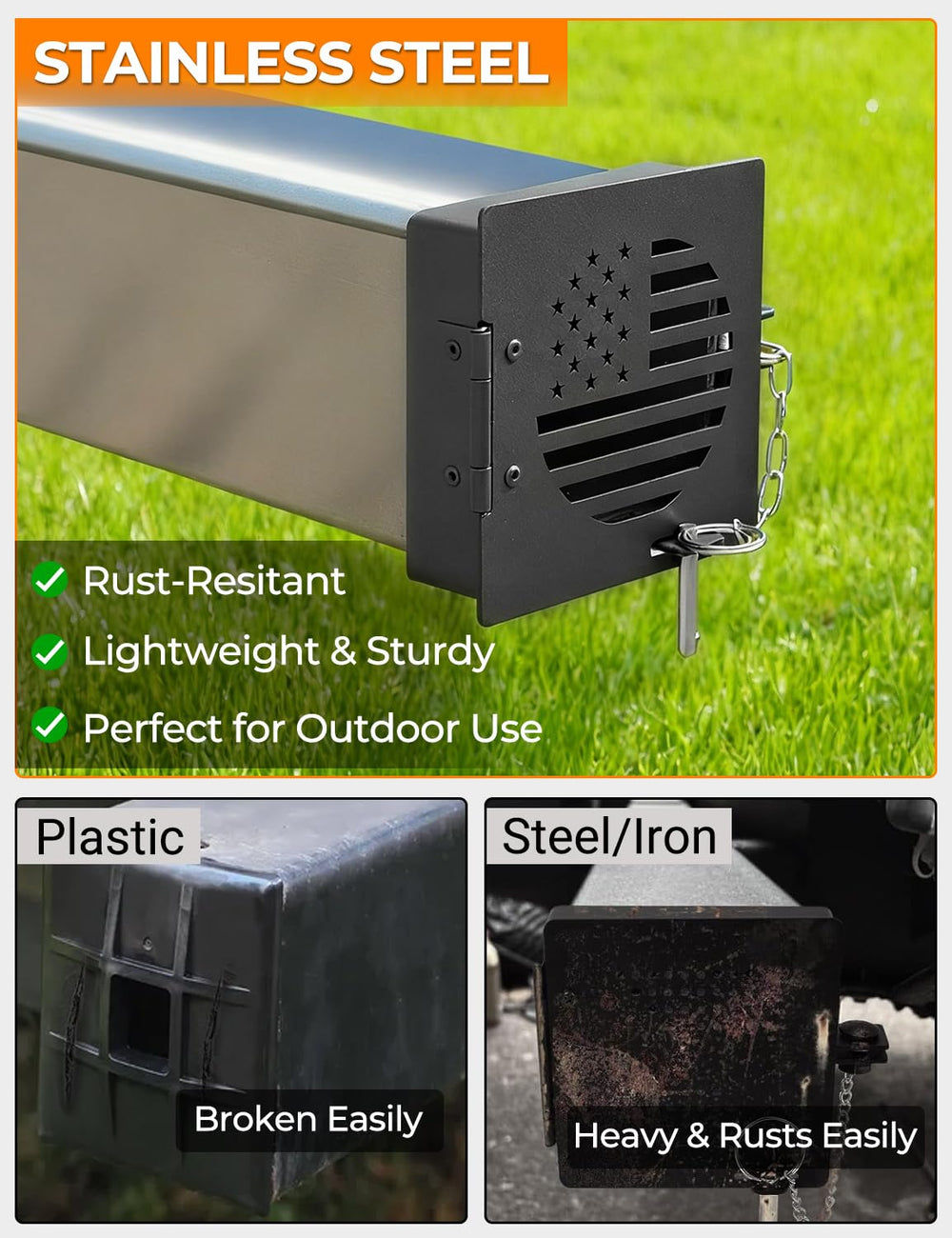 MODELAUTO heavy-duty aluminum construction close-up for outdoor durability