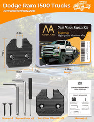 ModelAuto passenger-side visor fixed with the repair kit.