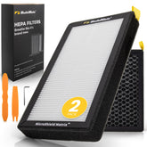 ModelMate Tesla air filter packaging shows two-pack ready for replacement.