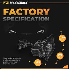 ModelMate Tesla logo puddle light projection at night enhances curb appeal and ground visibility