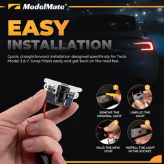 ModelMate four-pack puddle lights highlight all doors with consistent Tesla logo projection