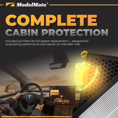 ModelMate Tesla Model Y fit air filter demonstrates a secure seal.