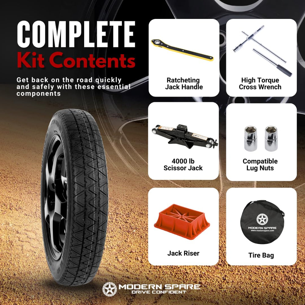 Modern Spare CR-V Hybrid spare tire donut 155-90R18 for compact emergency reuse.