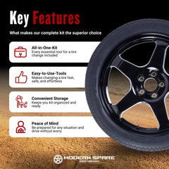 Modern Spare Model Y carrying case keeps the kit organized in the cargo area.