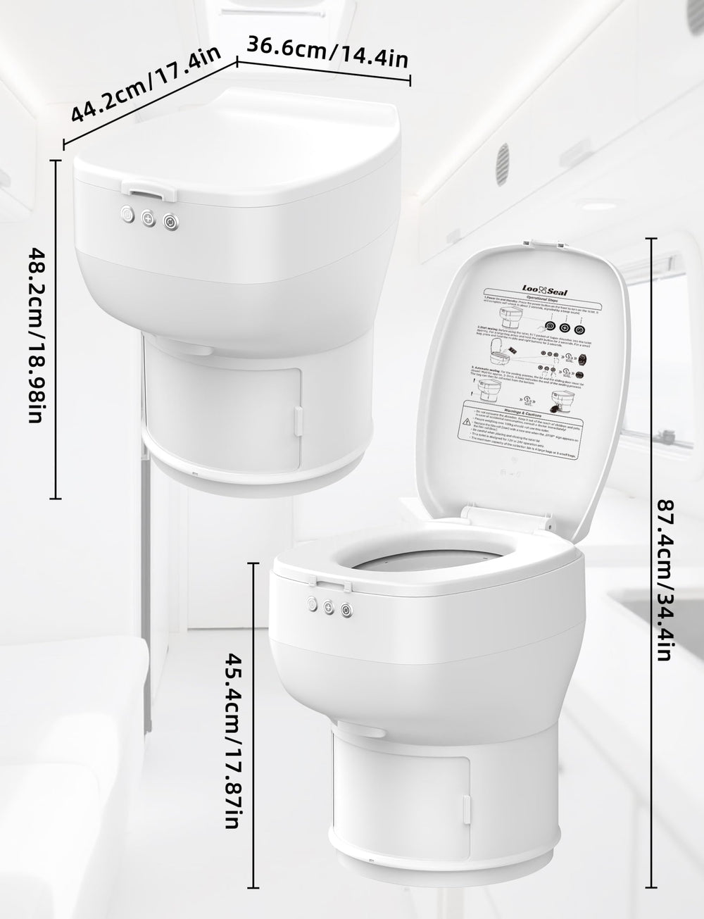 Modiwell Dry Flush R1808 odor control in action reduces smells