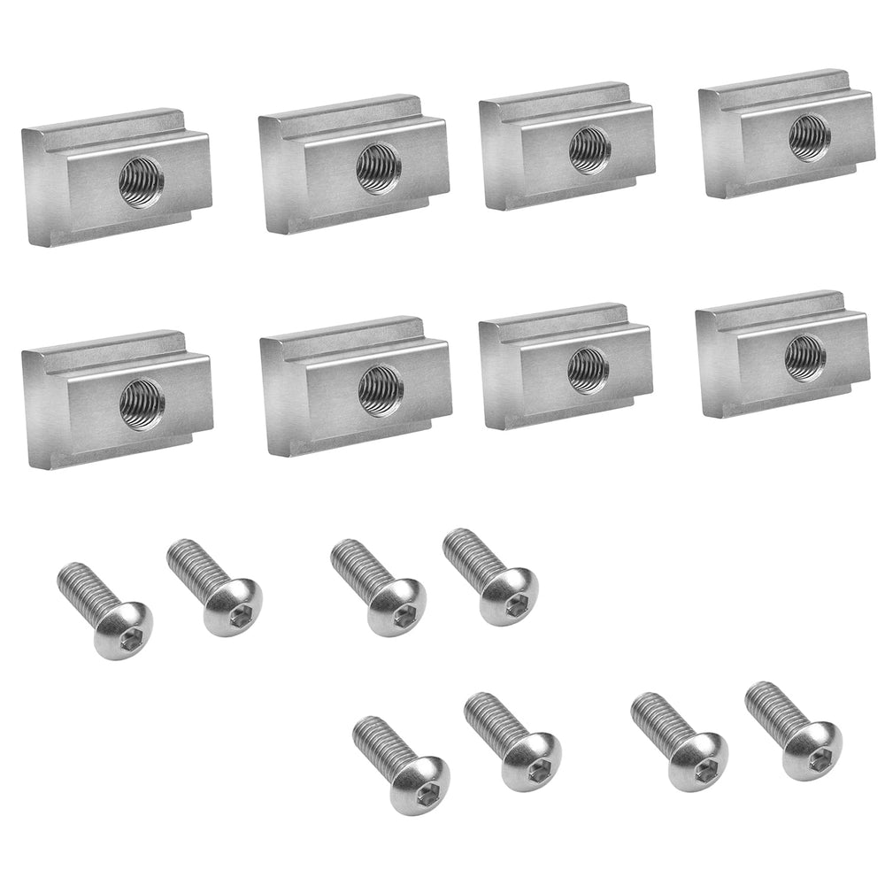 MOEBULB t-slot nuts for Toyota Tundra/Tacoma bed rails ensure secure mounting.