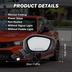 MOFOAP Honda Civic right mirror manual folding enables easy parking maneuvers.