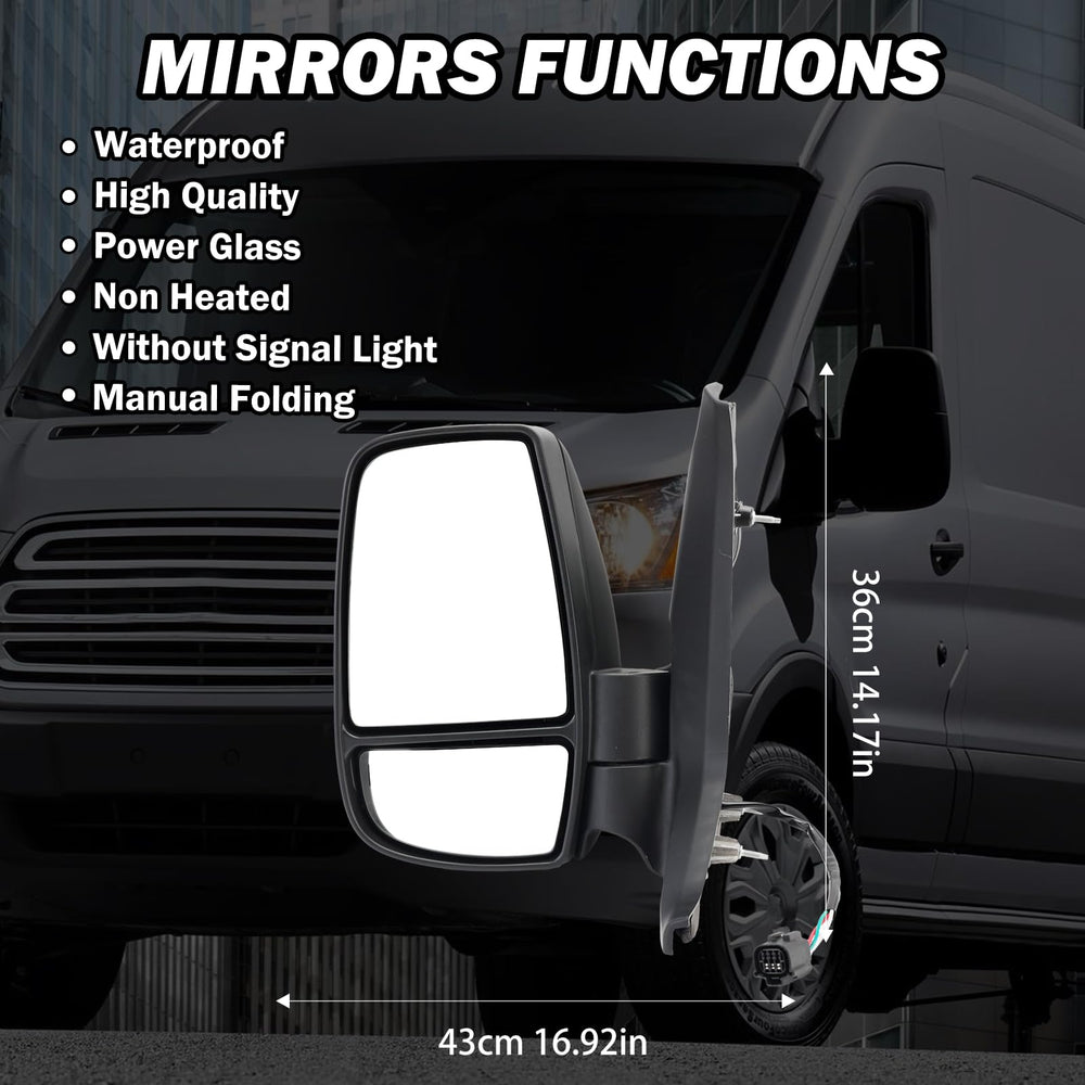 MOFOAP textured black finish mirror combines durability with a low-profile look.