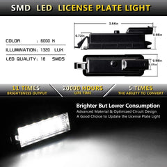 MOFORKIT LED license plate light on Pacifica showing IP65 waterproof design