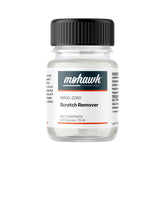 Mohawk Leather Scratch Remover bottle shows color restoration on leather surfaces