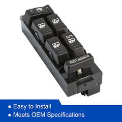 MOJTBE Power Window Master Switch backside connectors, seamless OEM-style wiring compatibility.