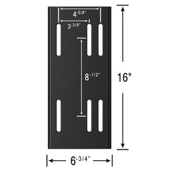 Moker Big Block Mount Plate side view highlights slim profile and flexible bolt alignment.