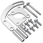 Moker SBC bracket close-up in billet aluminum for durable belt tension