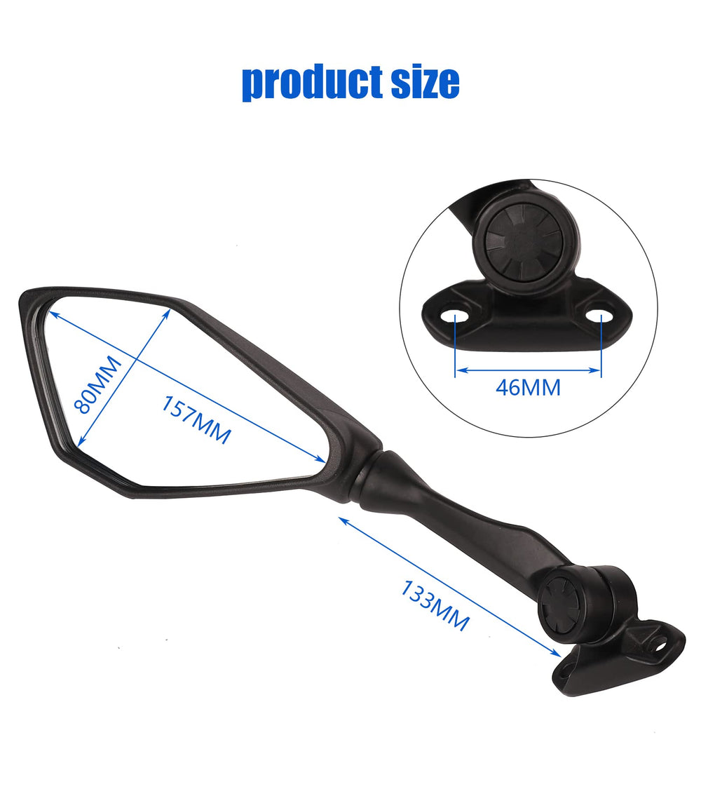 Mokuo rearview mirror with aluminum shaft provides sturdy mounting and durability.